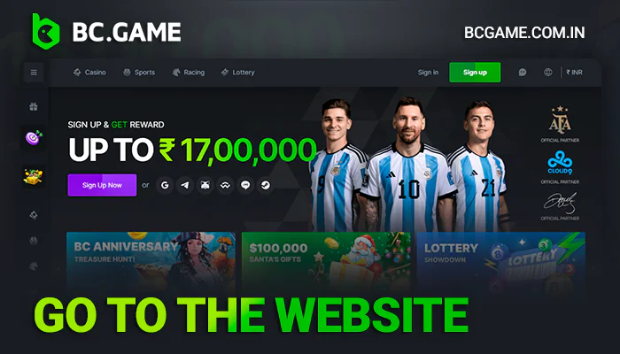 Go to the BCGame website for a deposit